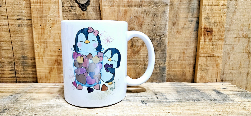 Tasse pingouin amoureux