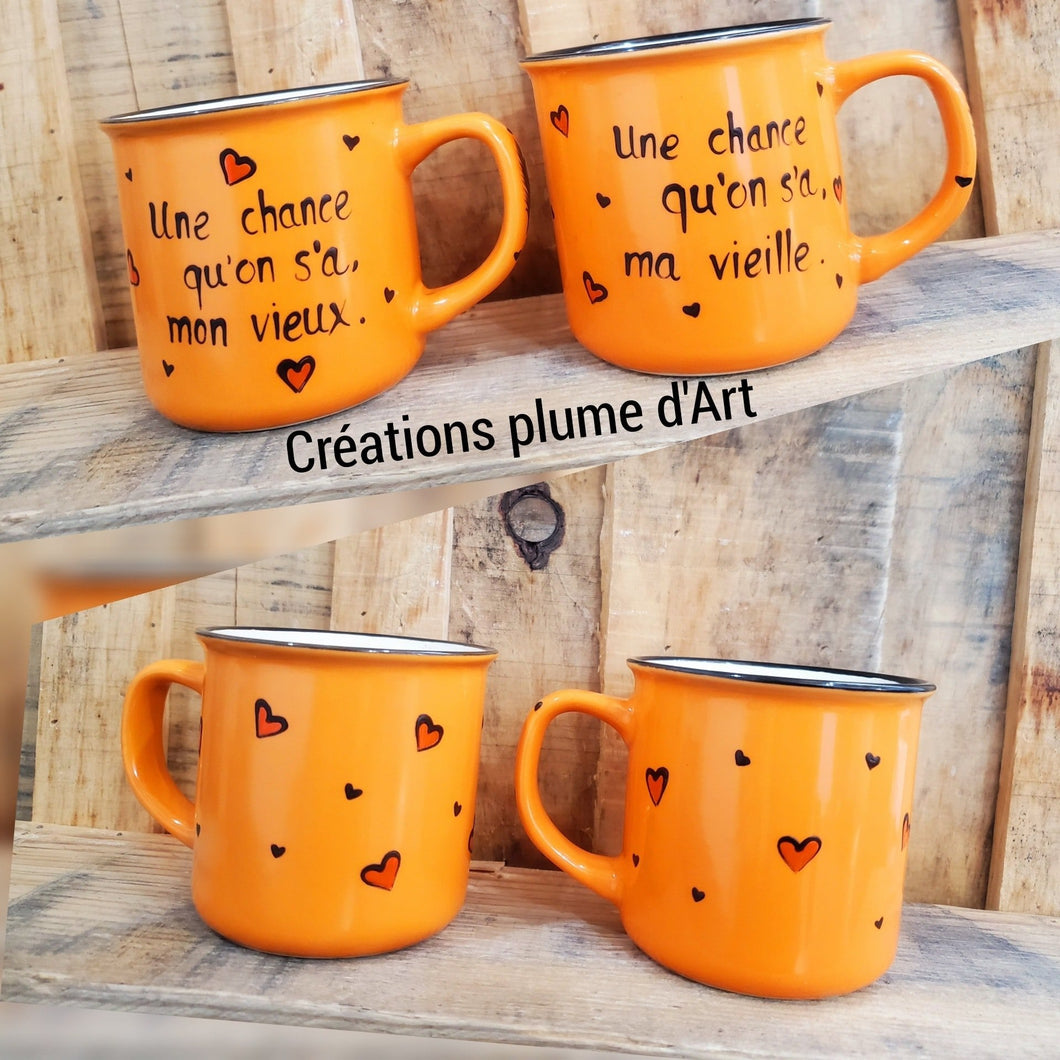 Duo de tasses régulières mon vieux ma vieille