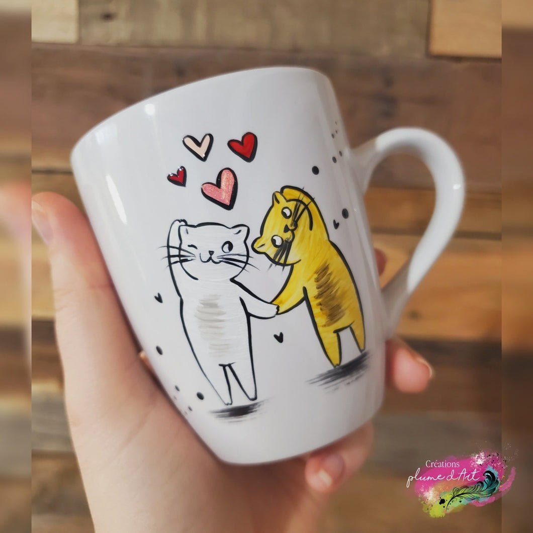 Tasse régulière chats amoureux