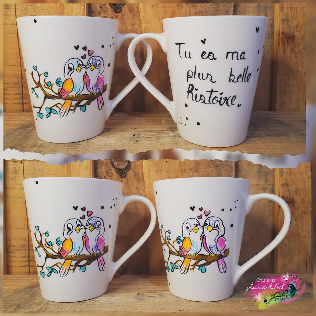Duo de tasses régulières souvenir inoubliable